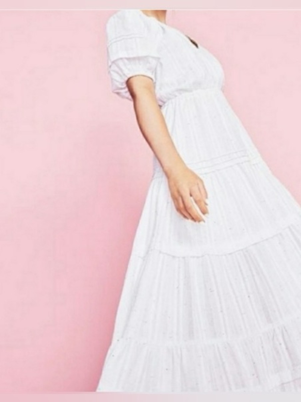 Betsey Johnson White Tiered Maxi Dress